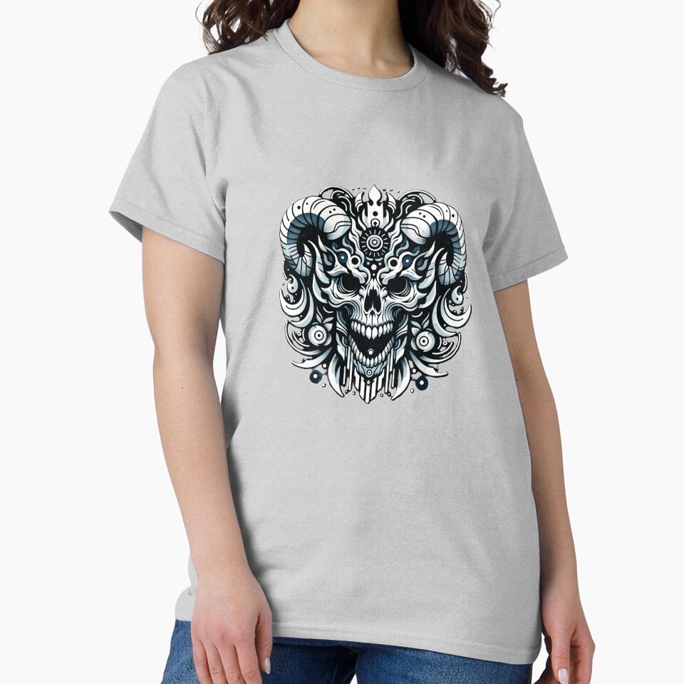 Tribal Ram Skull (gray) by heartyARTworks T-Shirts, Hoodie, Sweatshirt | BlankRebels.com (Image 2)