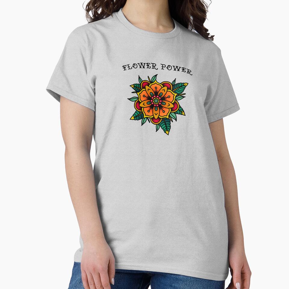 Old School Tattoo Flower - Flower Power by SoulArtLove T-Shirts, Hoodie, Sweatshirt | BlankRebels.com (Image 2)