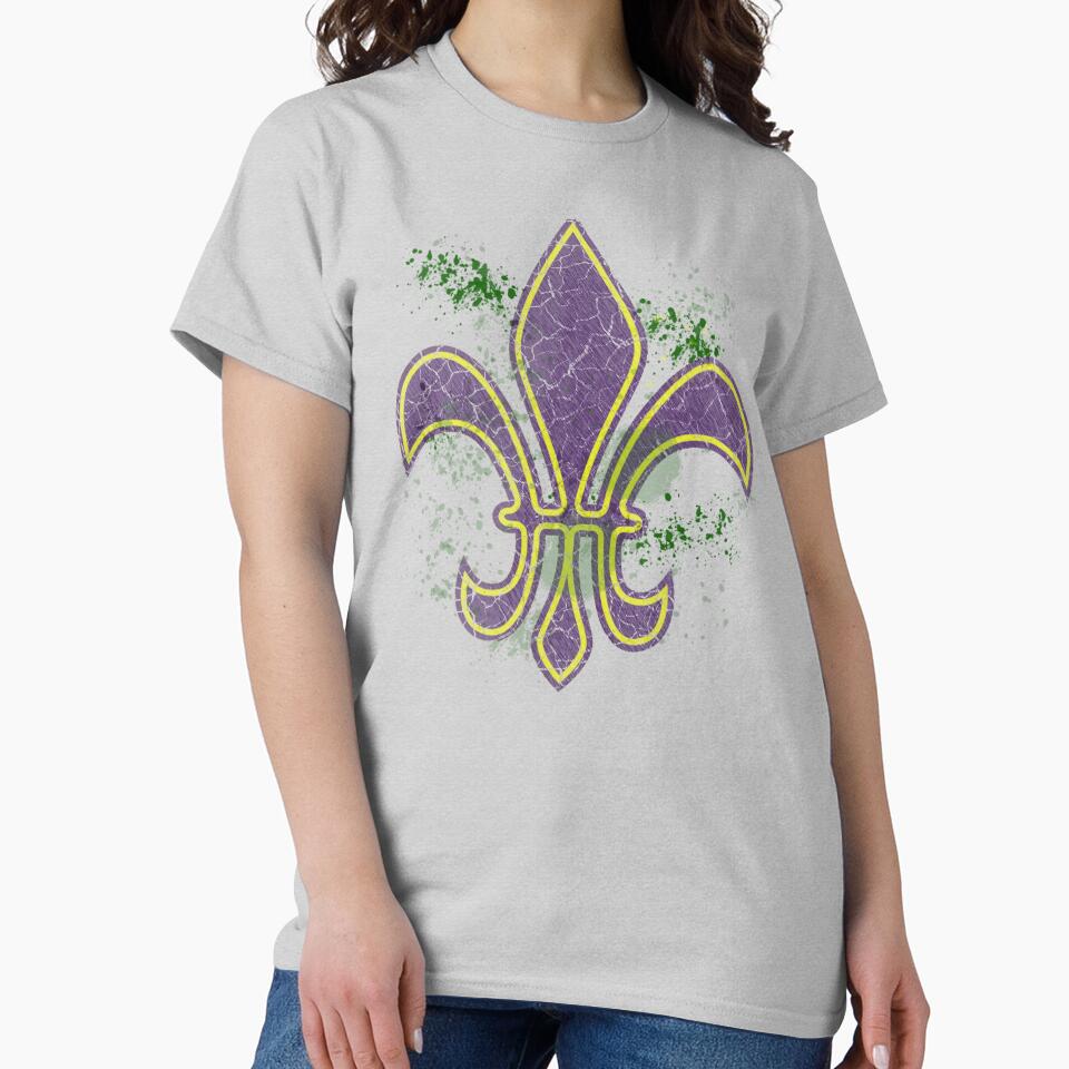 Grunge Mardi Gras fleur-de-lis by HolidayBug T-Shirts, Hoodie, Sweatshirt | BlankRebels.com (Image 2)