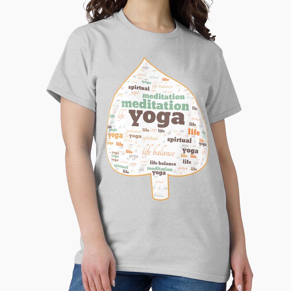 Leaf Shape Yoga Meditation Spiritual Life Balance Design by darknessjeff86 T-Shirts, Hoodie, Sweatshirt (Image 2)