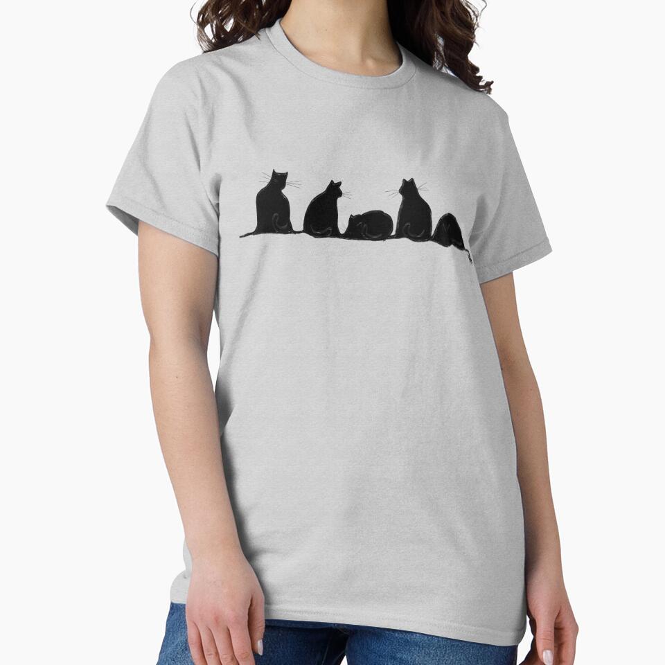 Cats Simple Art Black T-Shirts, Hoodie, Sweatshirt