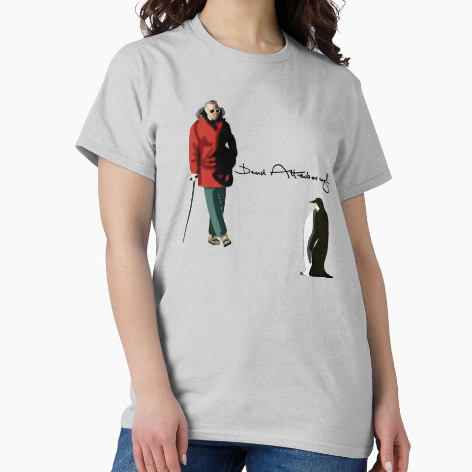 Sir David Attenborough and Penguin by made-by-bex T-Shirts, Hoodie, Sweatshirt | BlankRebels.com (Image 2)