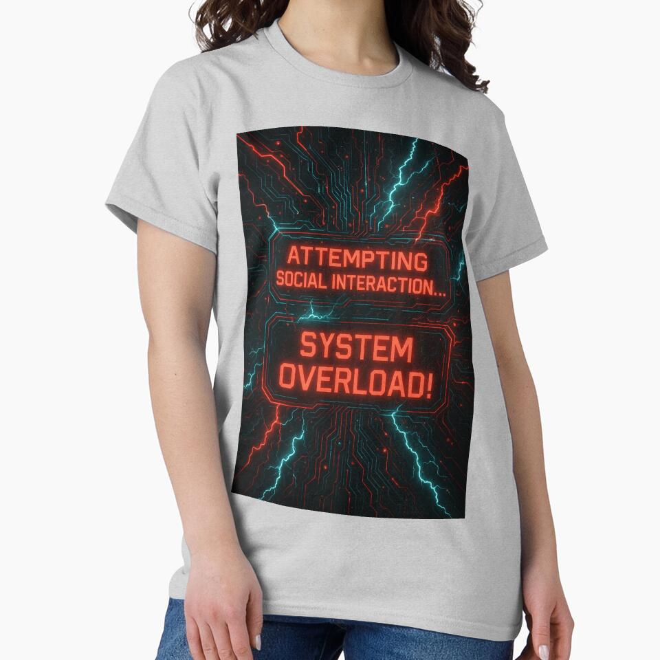 System Overload – Cyberpunk Social Anxiety Design by TeesAndSass T-Shirts, Hoodie, Sweatshirt | BlankRebels.com (Image 2)