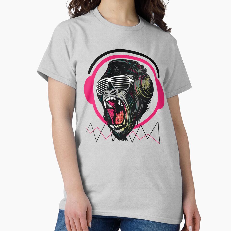 DJ monkey, Party Specialist white background by coffeeapparel T-Shirts, Hoodie, Sweatshirt | BlankRebels.com (Image 2)