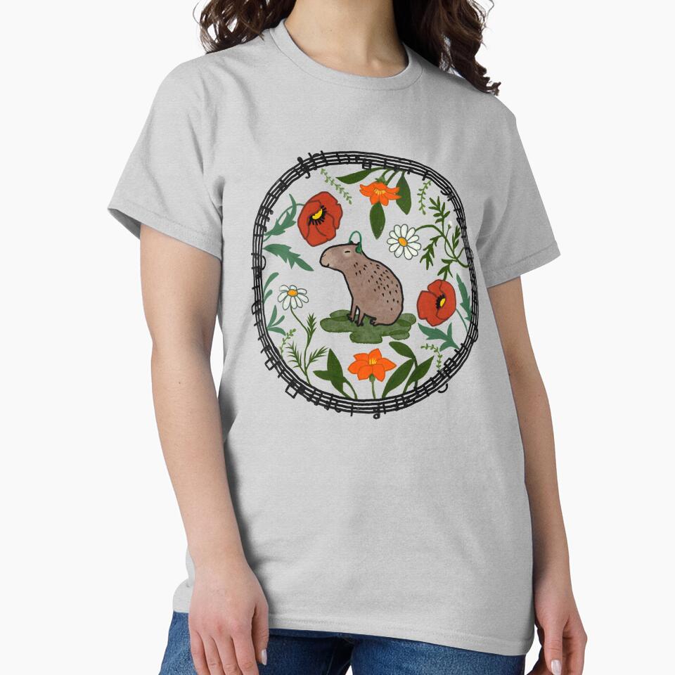 Capybara Lo-Fi Vibes – Chill Beats and Floral Feels by AmisArt T-Shirts, Hoodie, Sweatshirt | BlankRebels.com (Image 2)