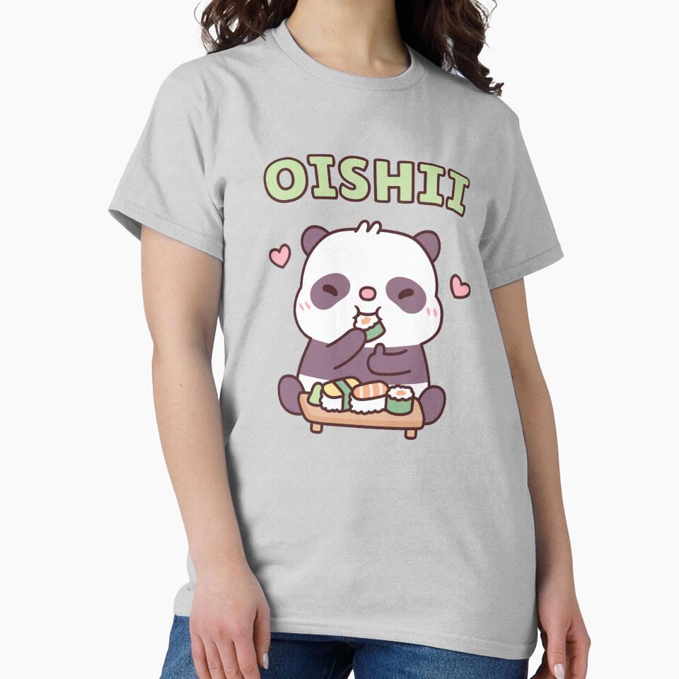 Cute Panda Loves Eating Japanese Sushi Oishii by rustydoodle T-Shirts, Hoodie, Sweatshirt | BlankRebels.com (Image 2)