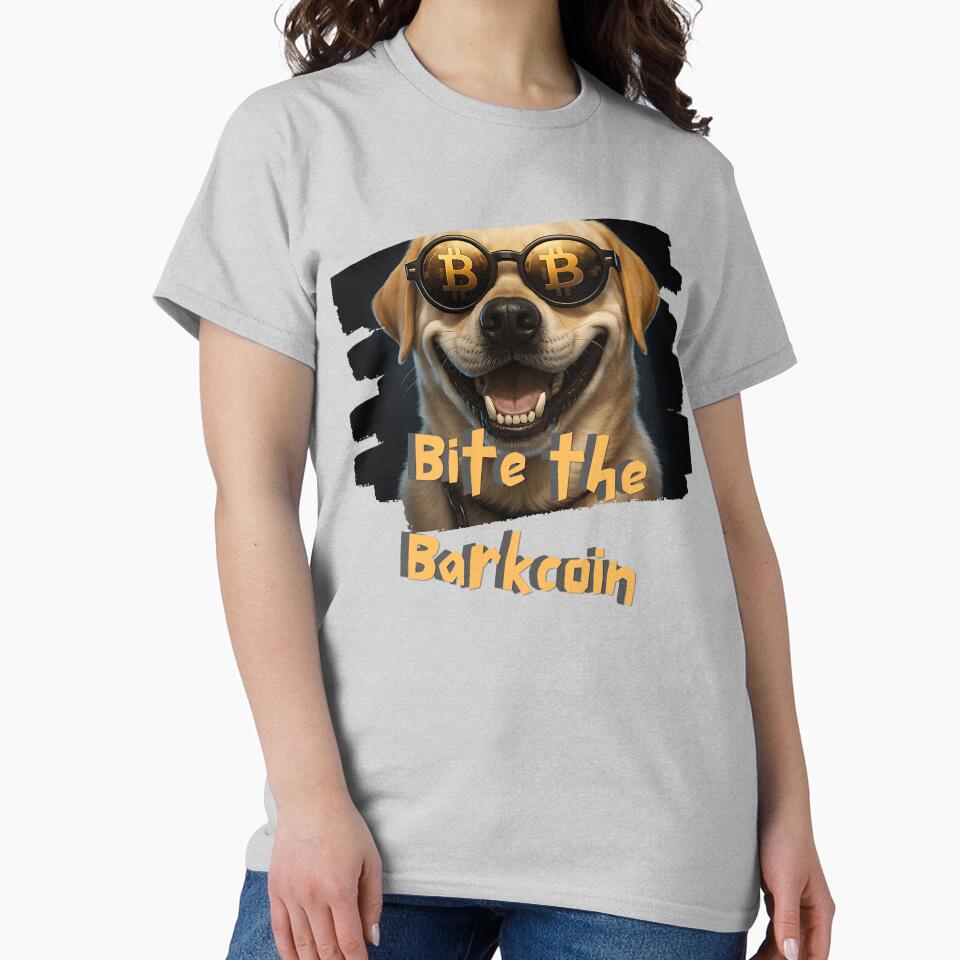 Bite the Barkcoin – Cool Grinning Dog Bitcoin Meme T-Shirt by Kantacafe Hoodie, Sweatshirt | BlankRebels.com (Image 2)