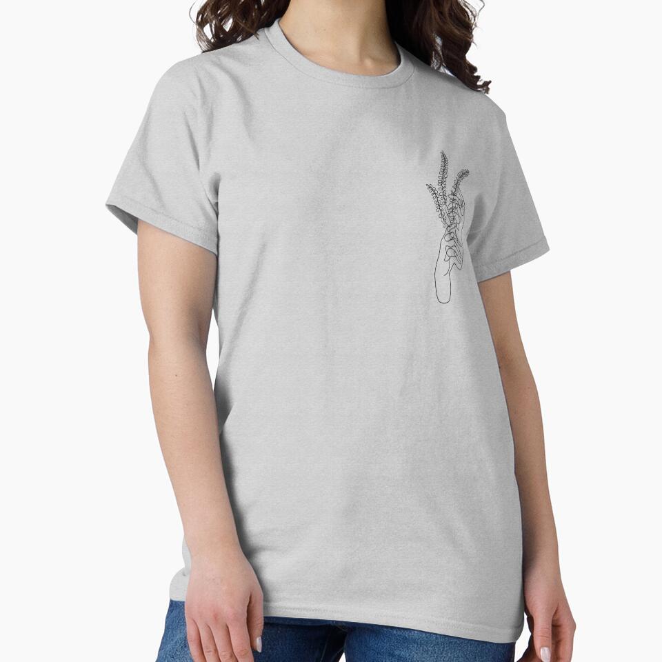 Hands and flowers minimal line art by HereForTheArt T-Shirts, Hoodie, Sweatshirt | BlankRebels.com (Image 2)