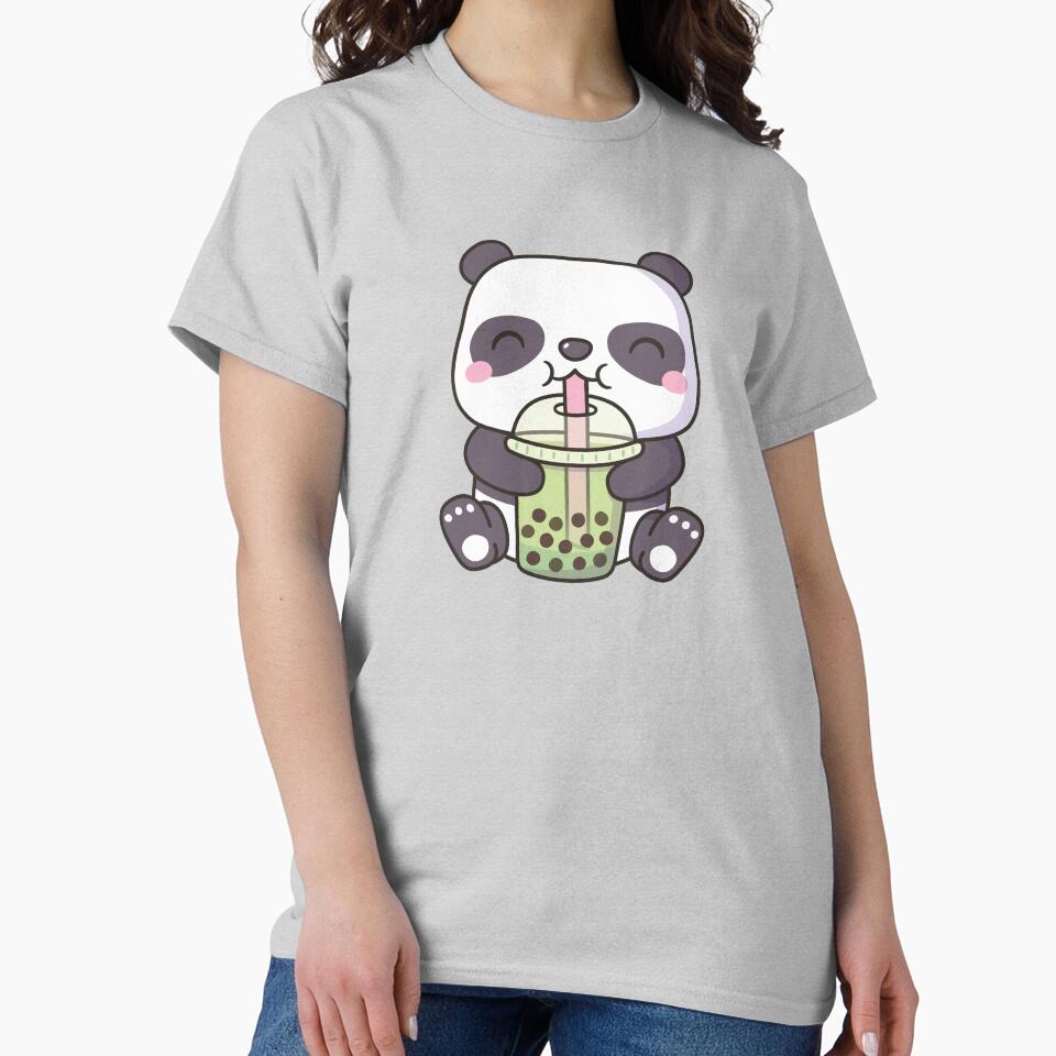 Cute Panda Drinking Matcha Bubble Tea by rustydoodle T-Shirts, Hoodie, Sweatshirt | BlankRebels.com (Image 2)