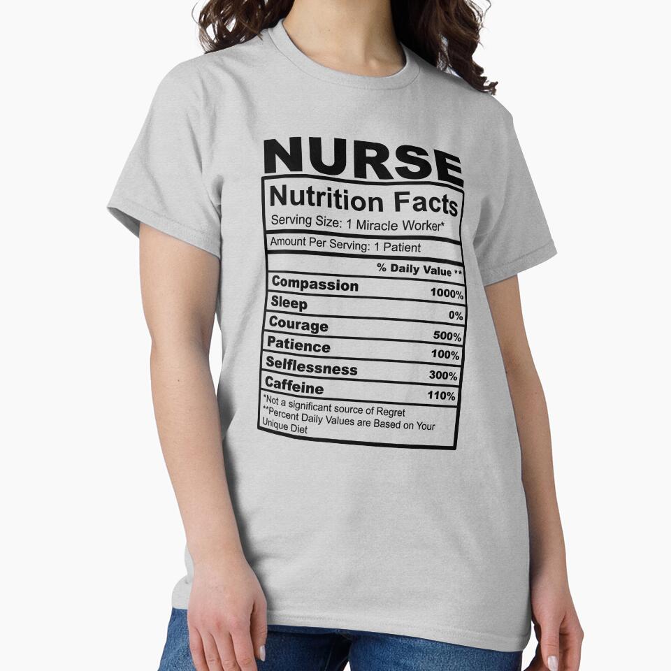 Nurse Nutrition Facts, Nurse Gift, Cute Gift For Nurse by Vintagemashup T-Shirts, Hoodie, Sweatshirt (Image 2)