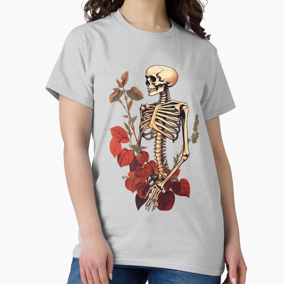 Botanical Bones with Red Blooms by Maxxionn T-Shirts, Hoodie, Sweatshirt | BlankRebels.com (Image 2)