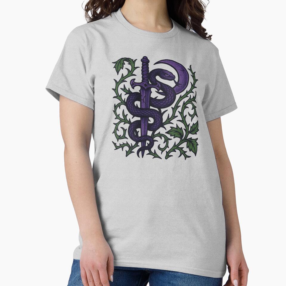 Gothic Dagger Snake Crescent Moon Purple Green by Sturdust T-Shirts, Hoodie, Sweatshirt | BlankRebels.com (Image 2)