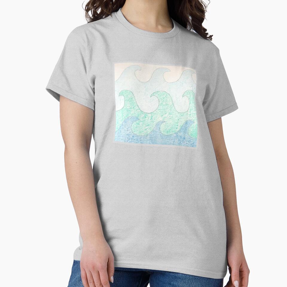 Curly Waves by ErinBrieArt T-Shirts, Hoodie, Sweatshirt | BlankRebels.com (Image 2)
