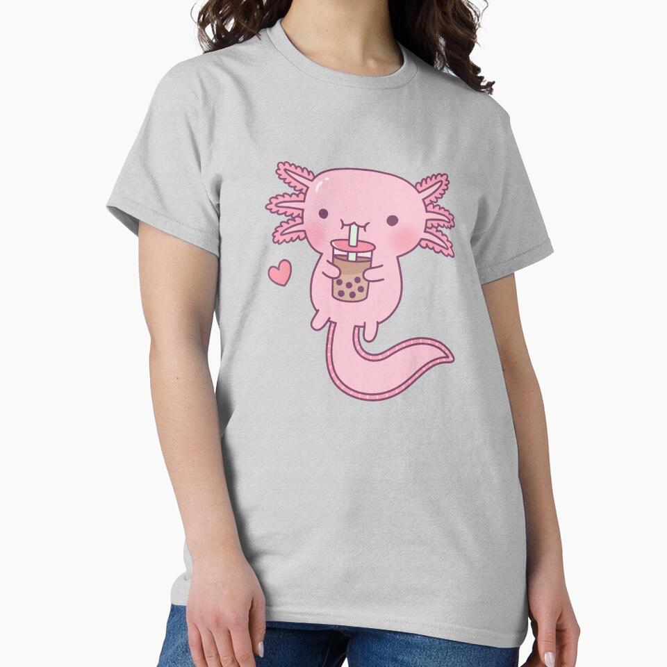 Cute Axolotl Drinking Bubble Tea by rustydoodle T-Shirts, Hoodie, Sweatshirt | BlankRebels.com (Image 2)