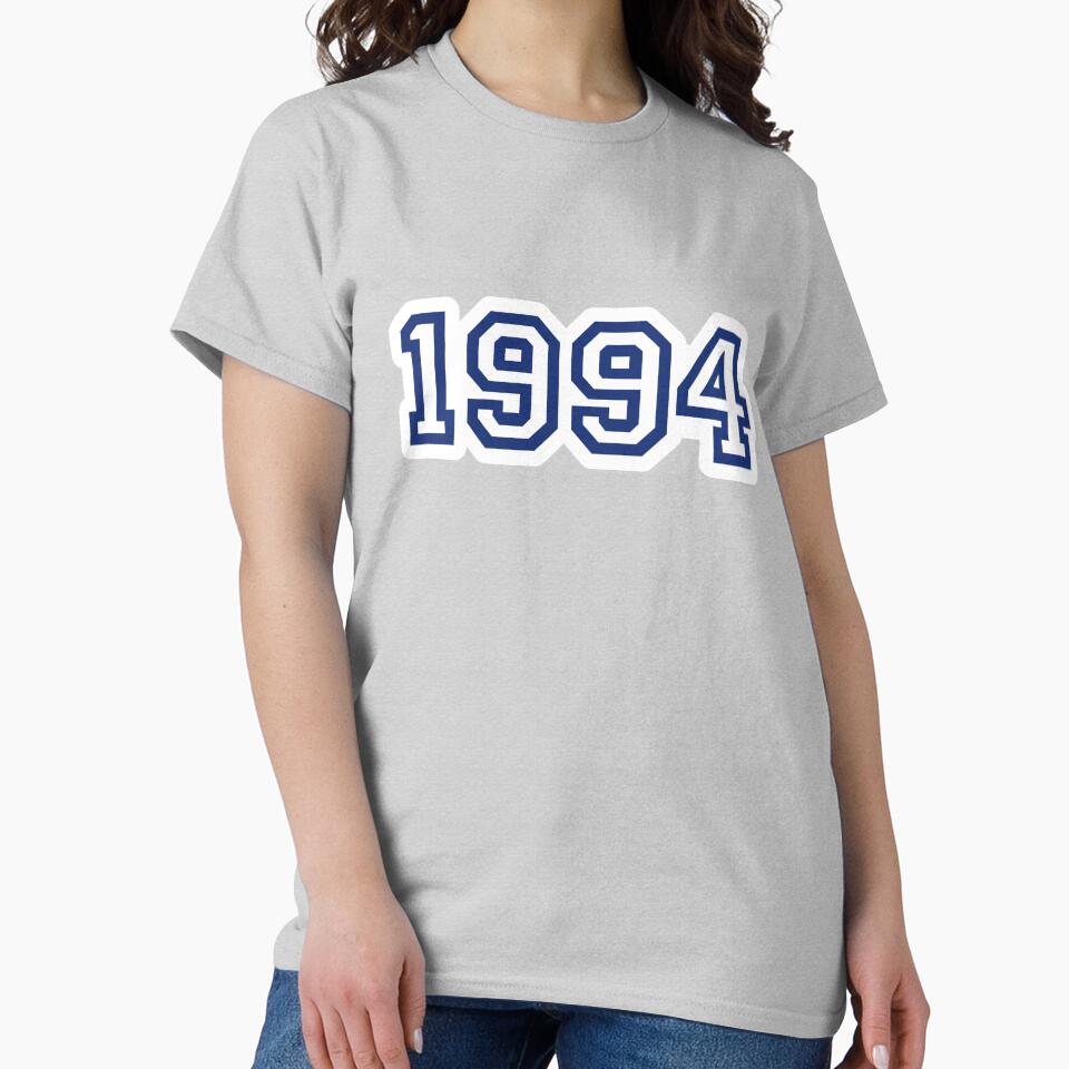 “1994” Classic 90s Year Numbers – Retro College Style with White Border by Vision Illustrated T-Shirts, Hoodie,... (Image 2)