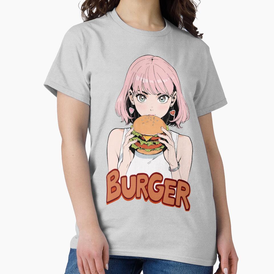 Cute girl eating a hamburger by JonelleTshirts T-Shirts, Hoodie, Sweatshirt | BlankRebels.com (Image 2)