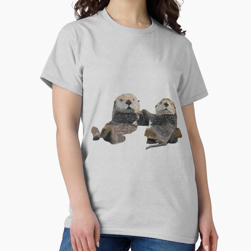 Otters holding hands by Royal Red Panda T-Shirts, Hoodie, Sweatshirt | BlankRebels.com (Image 2)