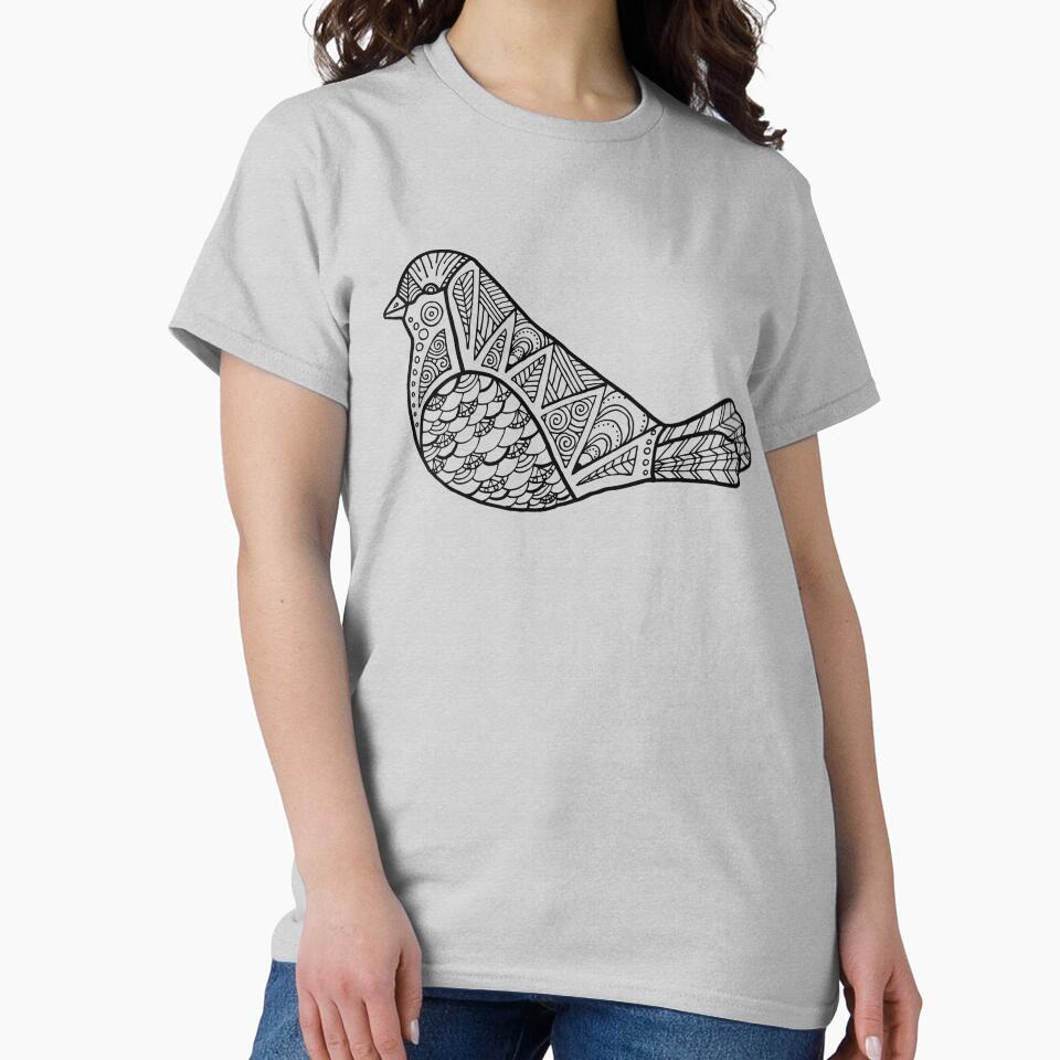 Color Me Bird : Black on Gray by Janelle Wourms T-Shirts, Hoodie, Sweatshirt | BlankRebels.com (Image 2)