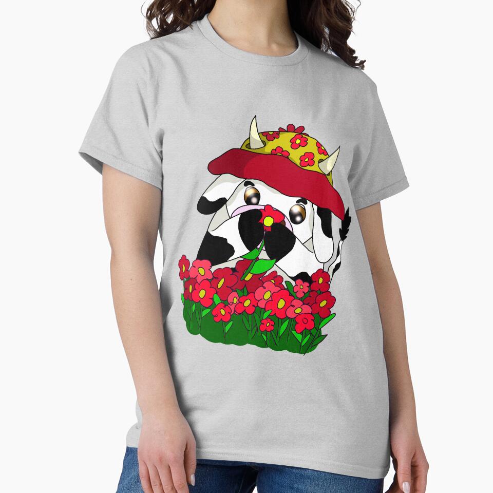 cartoon cow and poppies by BeingNow