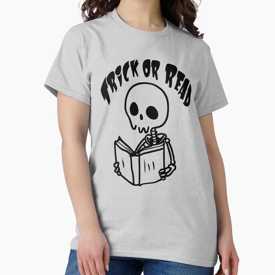 Trick or Read - Black Skeleton reading a book by PrintSoulDesign T-Shirts, Hoodie, Sweatshirt | BlankRebels.com (Image 2)