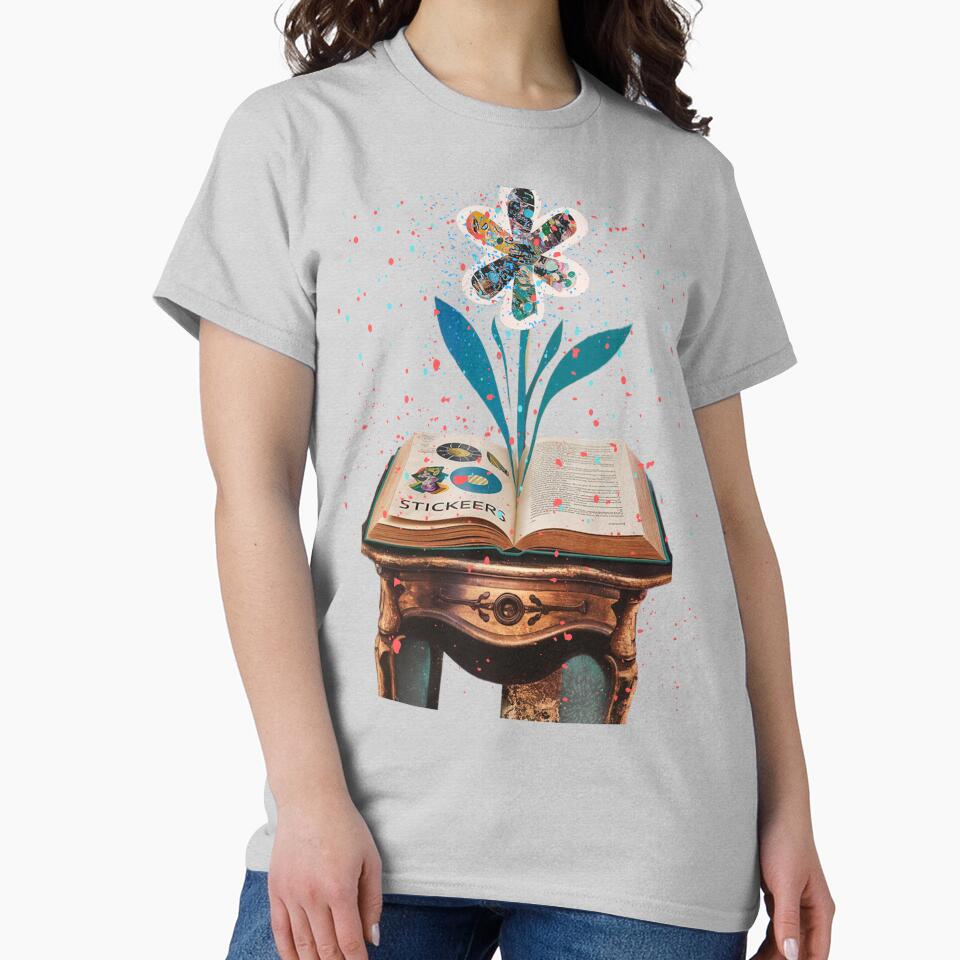 Open Book with Flowers Book Aesthetic by MarcelooArt T-Shirts, Hoodie, Sweatshirt | BlankRebels.com (Image 2)