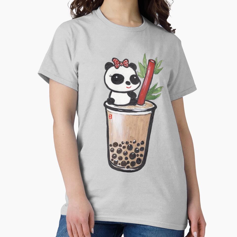 Cute Little Panda Loves Boba by RheaRealm T-Shirts, Hoodie, Sweatshirt | BlankRebels.com (Image 2)