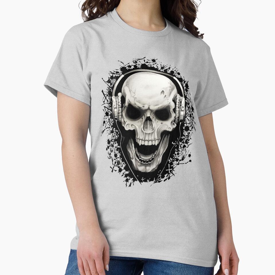 Skull and headphones by Petersnook T-Shirts, Hoodie, Sweatshirt | BlankRebels.com (Image 2)