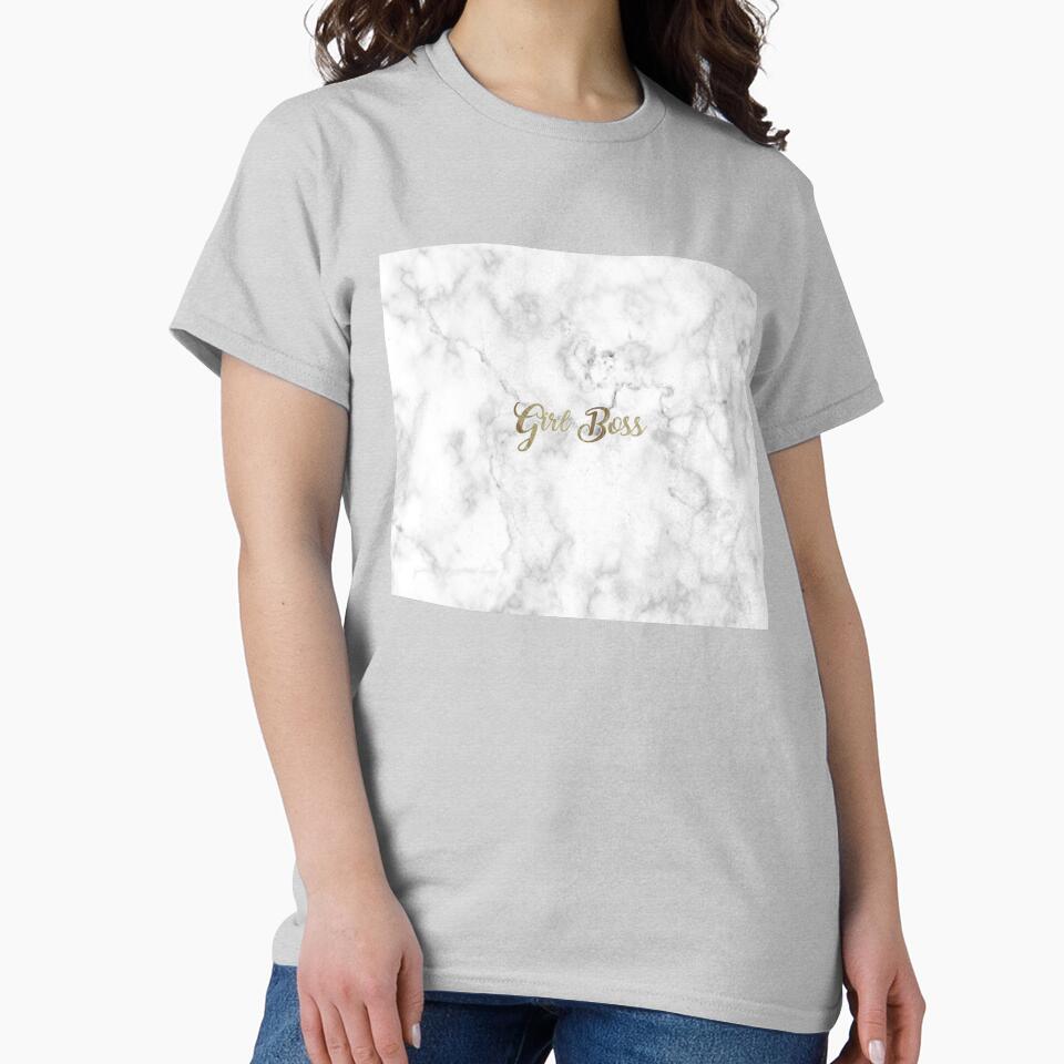 Girl Boss Motivational Quote Gold and Marble by SoNifty T-Shirts, Hoodie, Sweatshirt | BlankRebels.com (Image 2)