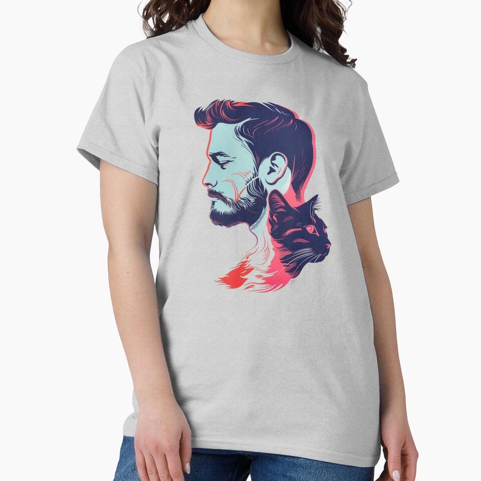 Bearded Man and Cat by FabulDeco2022 T-Shirts, Hoodie, Sweatshirt | BlankRebels.com (Image 2)