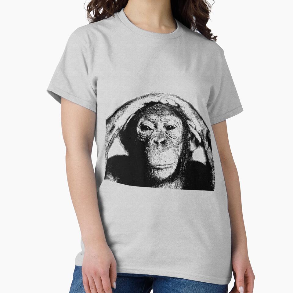 Wise Chimpanzee. Wildlife Digital Engraving Image by Digital Eclectica T-Shirts, Hoodie, Sweatshirt (Image 2)