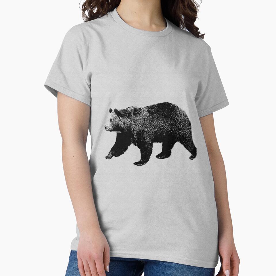 Bear Walking in the Woods. Digital Engraving by Digital Eclectica T-Shirts, Hoodie, Sweatshirt | BlankRebels.com (Image 2)