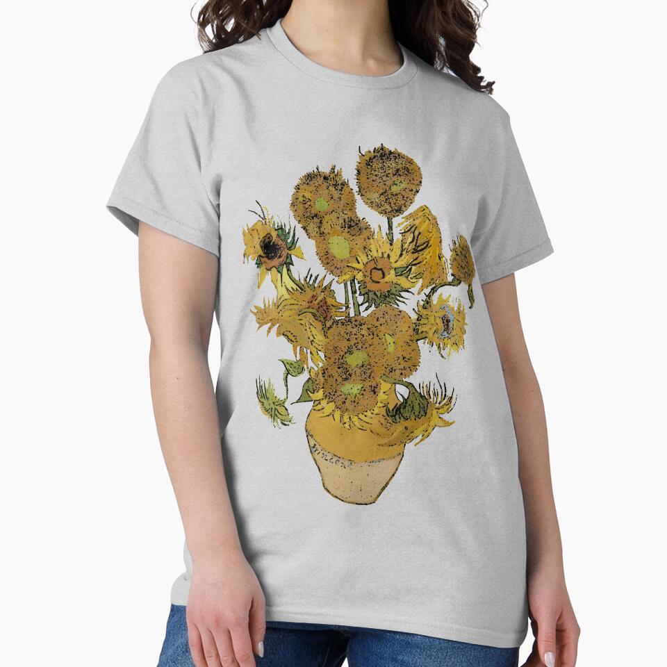 Van Gogh Sunflowers Grunged by DesignsByDebQ T-Shirts, Hoodie, Sweatshirt | BlankRebels.com (Image 2)