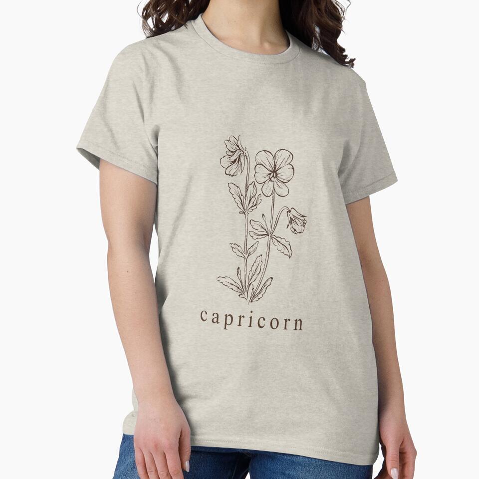 Capricorn Botanical Zodiac by mandeegirl17 T-Shirts, Hoodie, Sweatshirt | BlankRebels.com (Image 2)