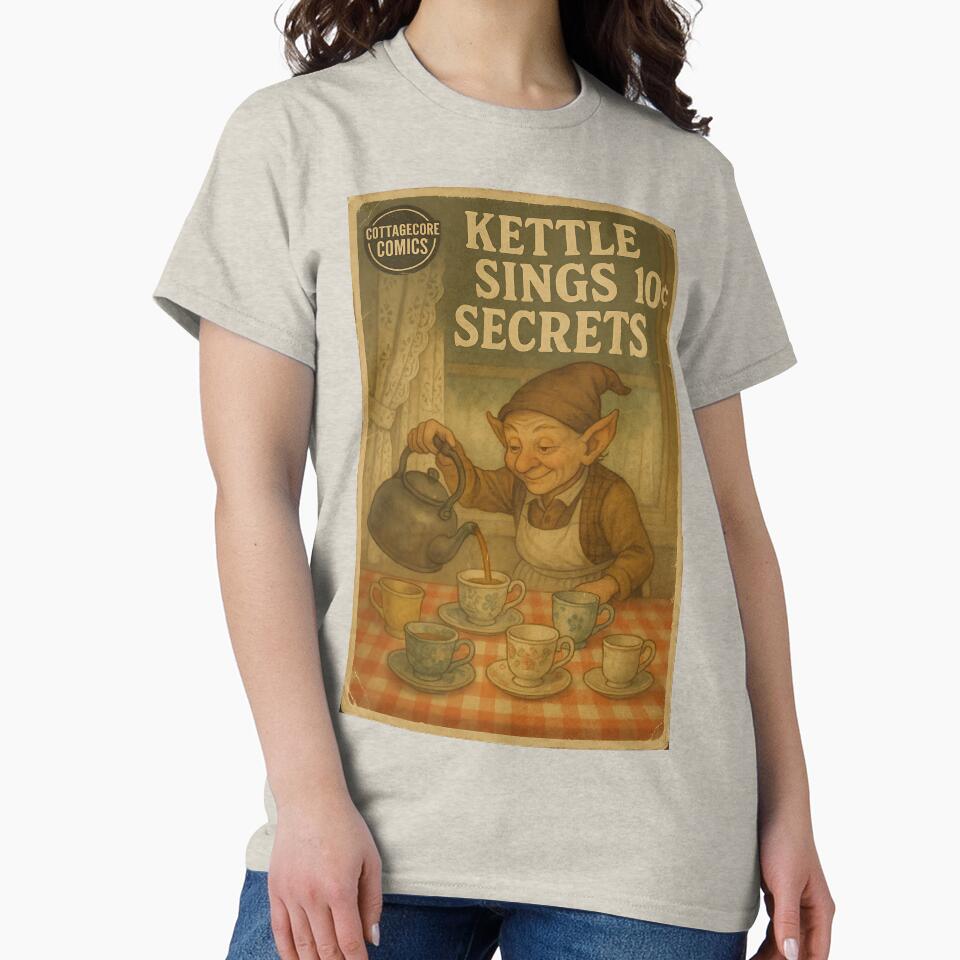 Whimsical Cottagecore Art: Kettle sings secrets by bapupa T-Shirts, Hoodie, Sweatshirt | BlankRebels.com (Image 2)