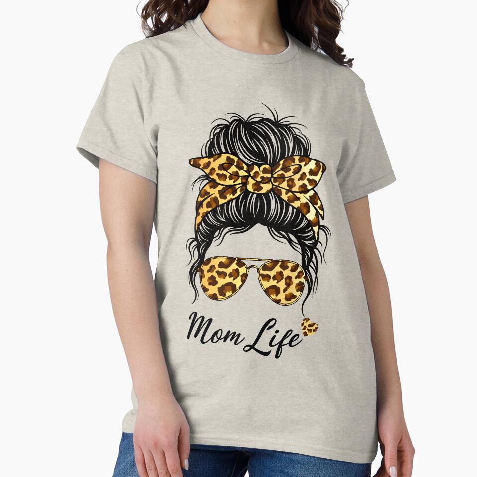 Leopard Mom Life Messy Bun Sunglasses Shirt by Jobada Creative Hoodie, Sweatshirt | BlankRebels.com (Image 2)