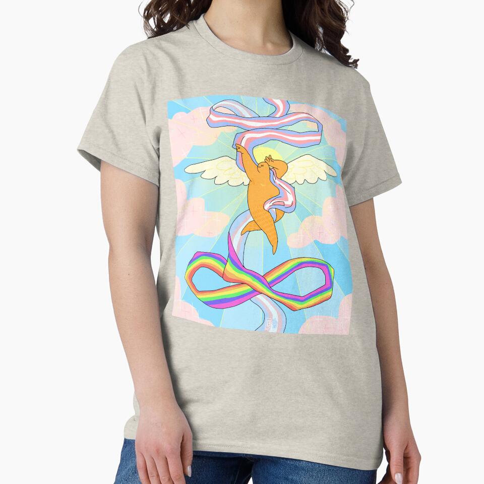Pride Ribbon Angel (Cloud Version) by gm-w T-Shirts, Hoodie, Sweatshirt | BlankRebels.com (Image 2)