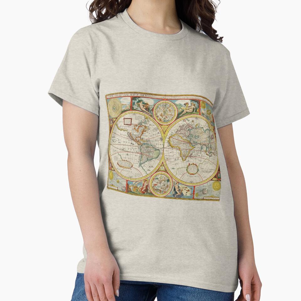 An Old Map of the World // 1627 by Gothicrelics T-Shirts, Hoodie, Sweatshirt | BlankRebels.com (Image 2)
