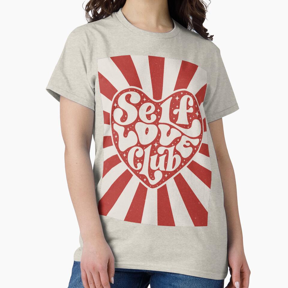 Retro Self Love Club Vintage Groovy Heart Aesthetic by jennaaaaaya T-Shirts, Hoodie, Sweatshirt | BlankRebels.com (Image 2)