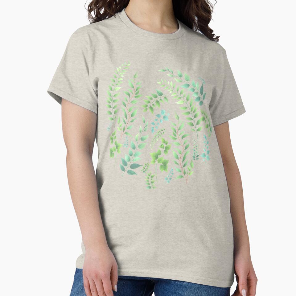 Greenery Botanical Print Fresh Green by SilverPegasus T-Shirts, Hoodie, Sweatshirt | BlankRebels.com (Image 2)