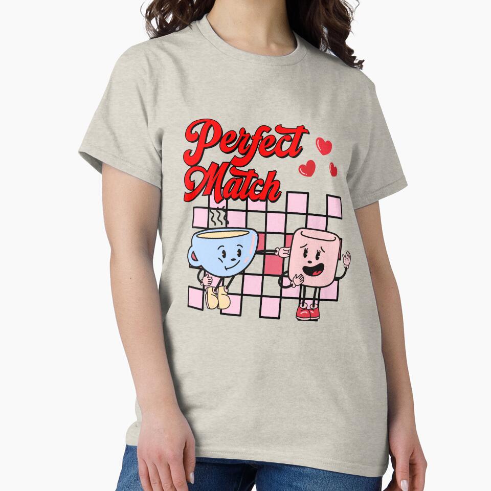Perfect match valentine cute retro vintage Valentine design by DesignsbyMona T-Shirts, Hoodie, Sweatshirt (Image 2)