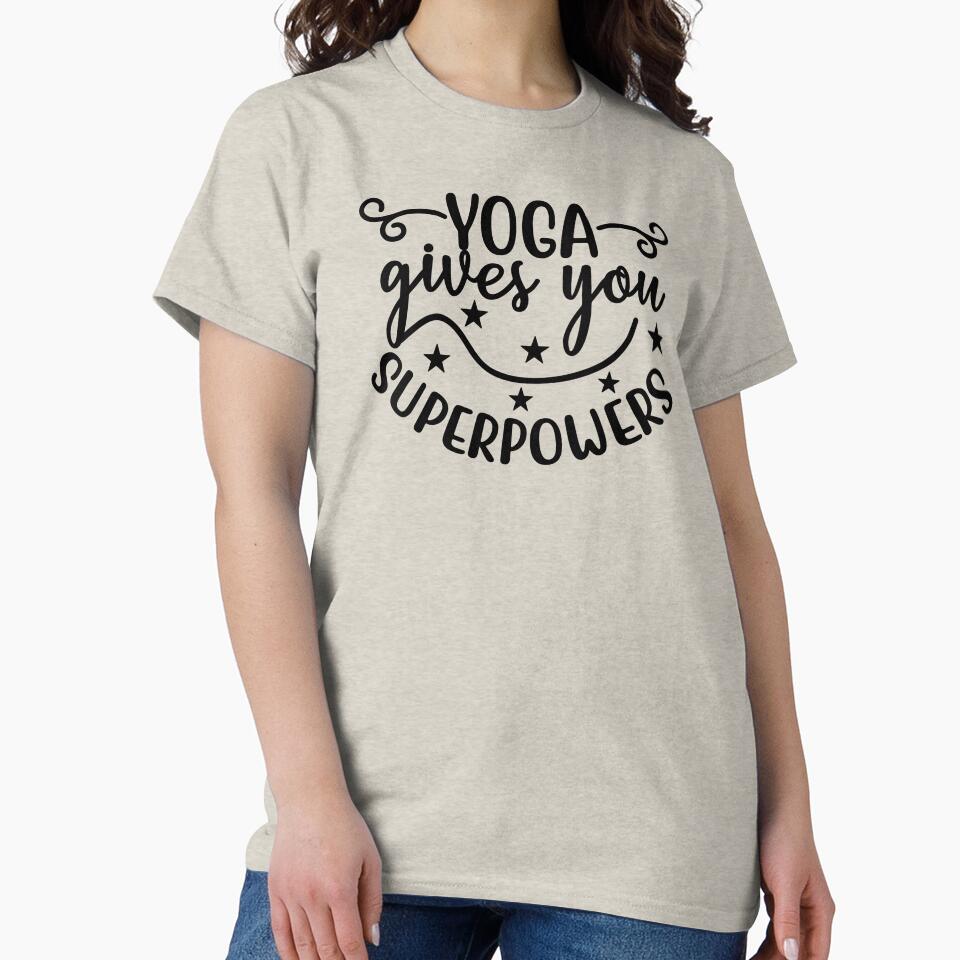 Yoga Quote Yoga Gives You Superpowers Funny Motivational Saying by SoccaTamam T-Shirts, Hoodie, Sweatshirt (Image 2)