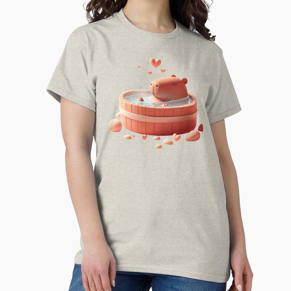 Self-Love Capybara Spa — Relaxing Minimalist Valentine's Art by purrsoul T-Shirts, Hoodie, Sweatshirt (Image 2)