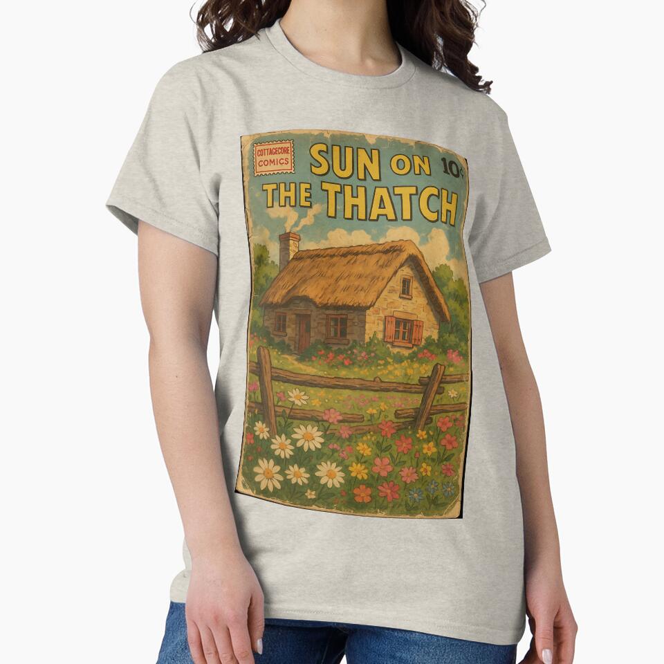 Bucolic Cottagecore: Sun on the Thatch by bapupa T-Shirts, Hoodie, Sweatshirt | BlankRebels.com (Image 2)