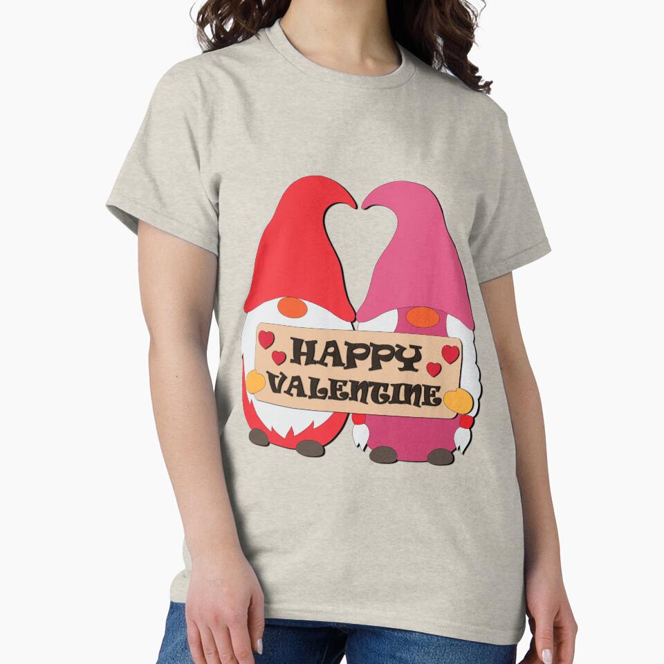 Happy Valentine, Couple Gnome by hoangthedoodler T-Shirts, Hoodie, Sweatshirt | BlankRebels.com (Image 2)