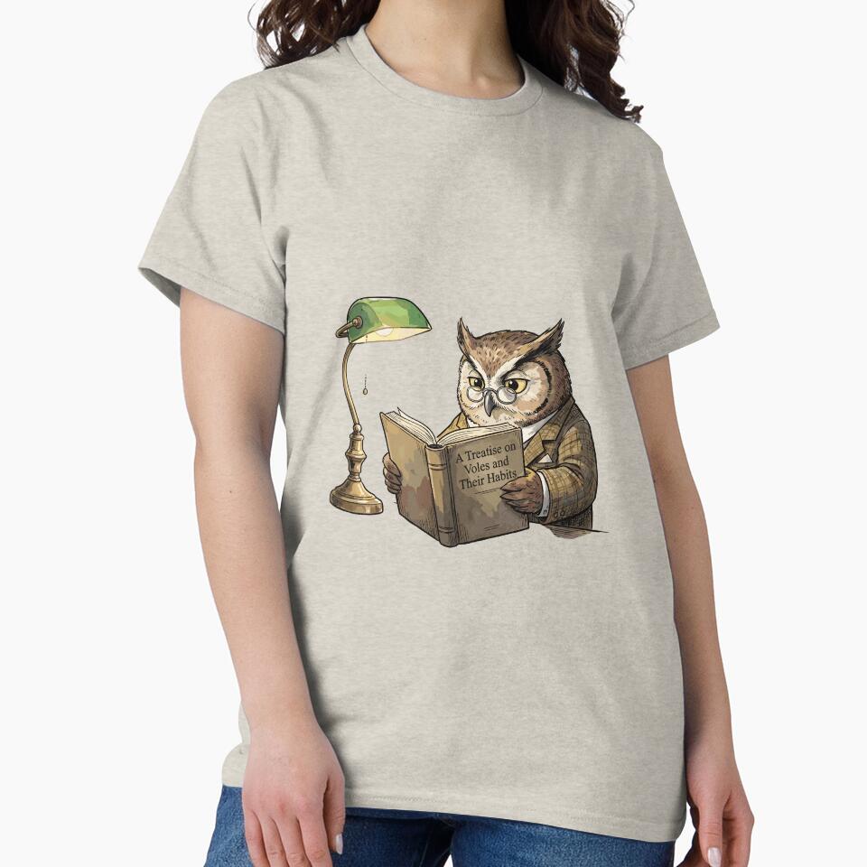 Scholarly Dark Academia: Late Night Library Owl by bapupa T-Shirts, Hoodie, Sweatshirt | BlankRebels.com (Image 2)