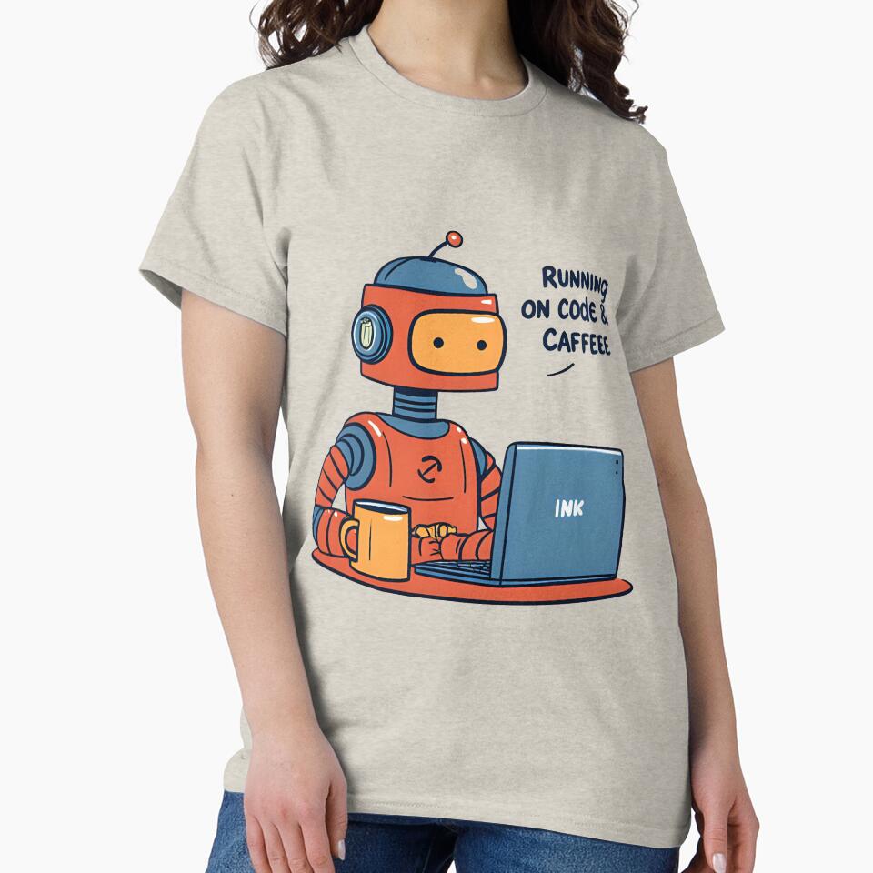 Running on Code & Caffeine – Programmer Robot Tee by Jbl Jaouad Hoodie, Sweatshirt | BlankRebels.com (Image 2)