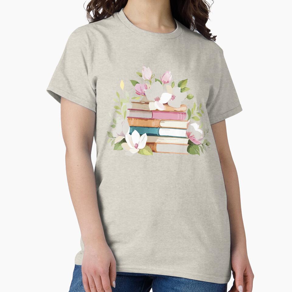 Aesthetic Book Sticker – Florals and Reading Pastel Design by GrybDesigns T-Shirts, Hoodie, Sweatshirt (Image 2)