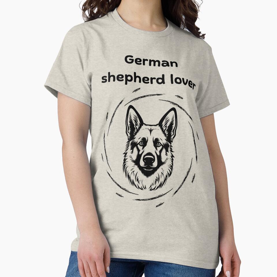 German Shepherd Lover T-Shirt – Silhouette Dog Shirt for Fans by SimpleUla Hoodie, Sweatshirt | BlankRebels.com (Image 2)