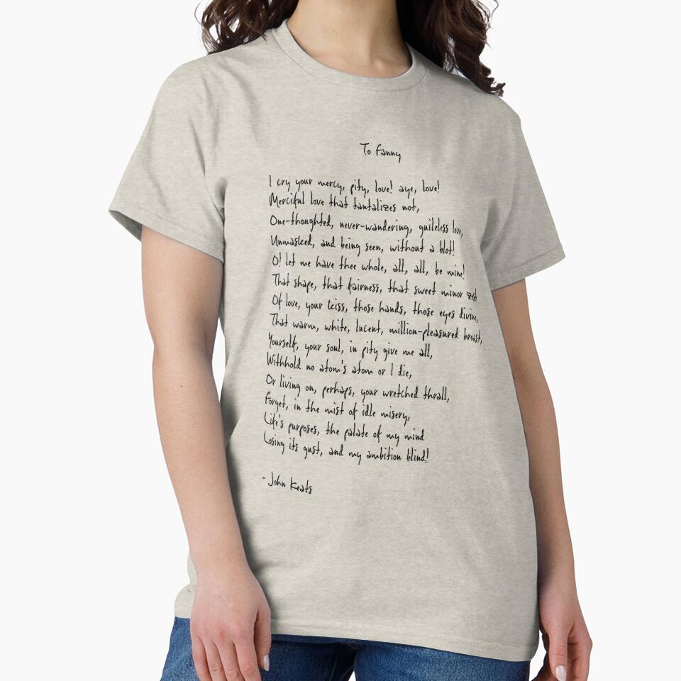 To Fanny by John Keats Poem by FireflyStudi0s T-Shirts, Hoodie, Sweatshirt | BlankRebels.com (Image 2)