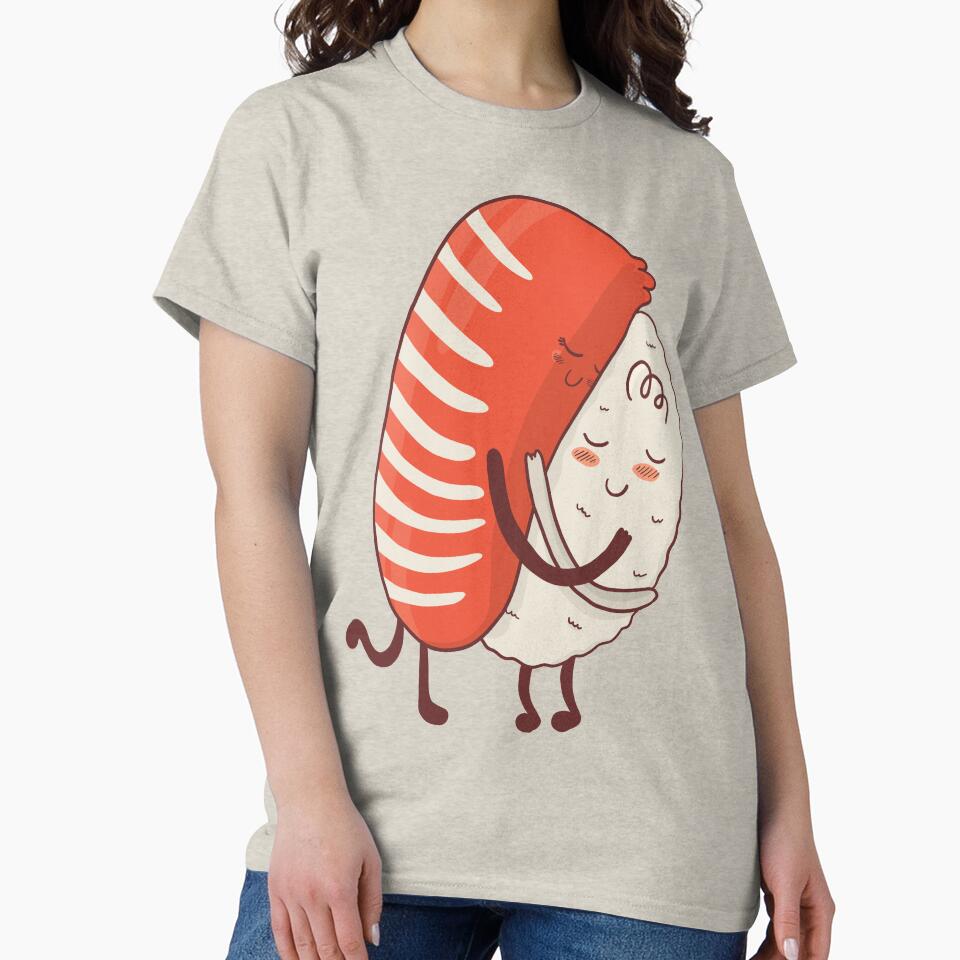 Cute Kawaii Sushi Hugging by OnepixArt T-Shirts, Hoodie, Sweatshirt | BlankRebels.com (Image 2)